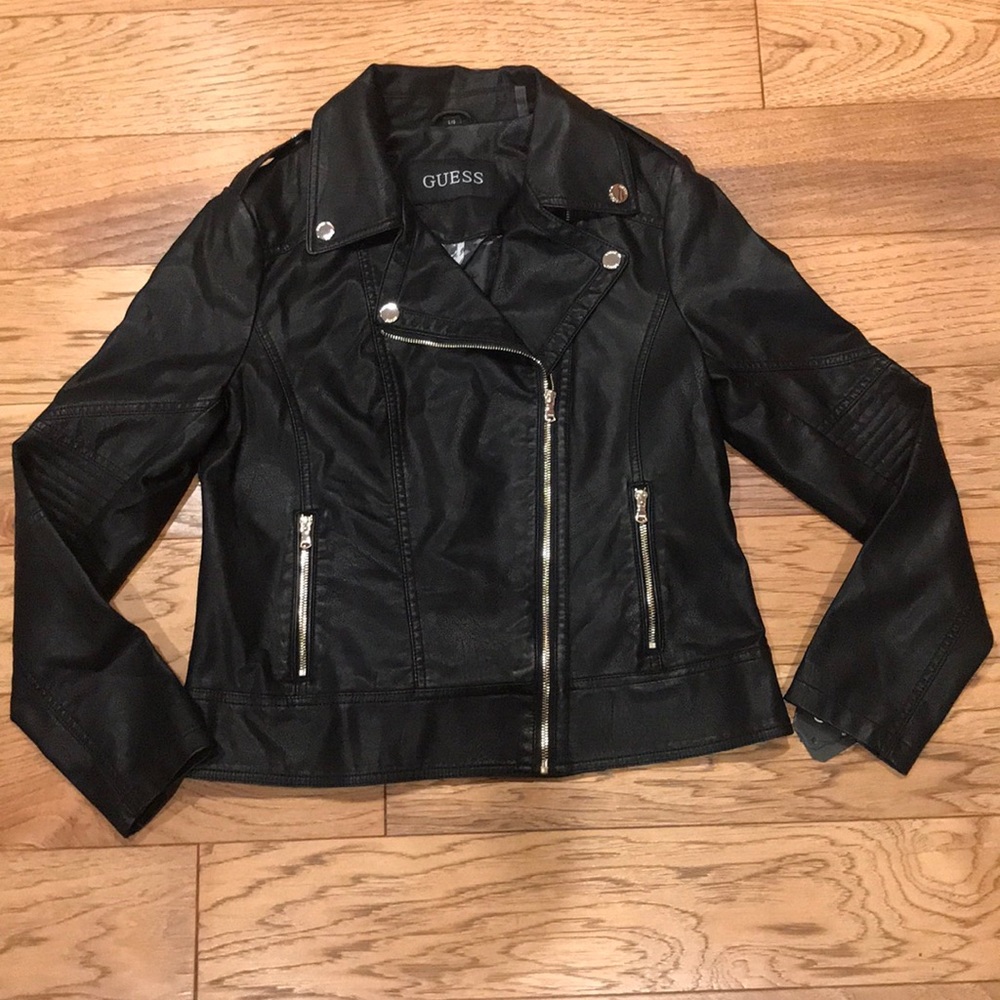 NWT🖤Guess faux leather moto jacket🖤
